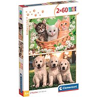 CLEMENTONI Puzzle Hairy Siblings 2 × 60 pieces - Jigsaw Puzzle