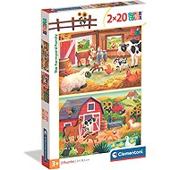 CLEMENTONI Puzzle Family from the farm 2 × 20 pieces - Jigsaw Puzzle