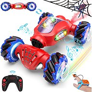 Fosgoit RC stunt car 1:18 with LED smoke effect and manual control, red - Remote Control Car