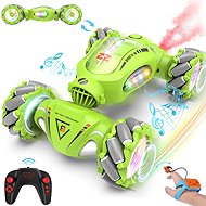 Fosgoit RC stunt car 1:18 with LED smoke effect and manual control, green - Remote Control Car