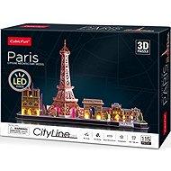 CubicFun CityLine panorama LED: Paříž 115 dílků - 3D Puzzle