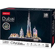 CubicFun CityLine panorama LED: Dubaj 182 dílků - 3D Puzzle