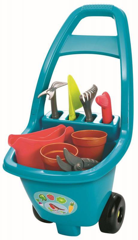 Ecoiffier Garden trolley with tools, flower pot and pot - Children's Tools