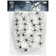 Boland XXL white spider web with 25 spiders - Decoration