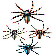 Widmann Neon spiders 4 pcs - Decoration