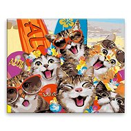 Cat's Holiday - 100 × 80 cm, canvas off the frame - Painting by Numbers