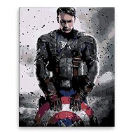 Captain America - 80 × 100 cm, canvas off the frame - Painting by Numbers