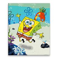 SpongeBob - 40 × 50 cm, canvas off the frame - Painting by Numbers