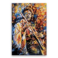 Jimi Hendrix with guitar - 40 × 60 cm, canvas on frame - Painting by Numbers