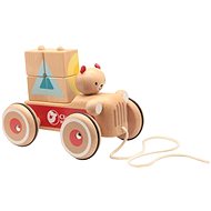Rappa wooden pulling car with Coco bear and blocks - Push and Pull Toy