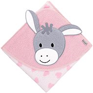 Sterntaler Terry towel with hood, application donkey Emma 80 × 80 cm, 7141838 - Children's Bath Towel