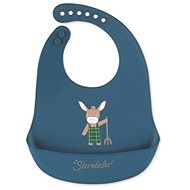 Sterntaler Silicone bib, 24 cm × 32 cm, blue, Emimilius donkey 4792106 - Bib