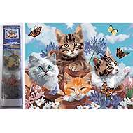 Norimpex Koťata a motýli 40 × 30 cm - Diamond Painting