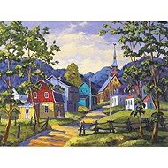 Norimpex Barevná vesnička v horách 40 × 30 cm - Diamond Painting