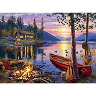 Norimpex Rybářská chata v zátoce 40 × 30 cm - Diamond Painting