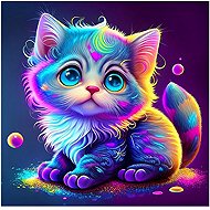 Norimpex Barevné kotě 40 × 30 cm - Diamond Painting