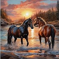 Norimpex Horses in the Sunset 40 × 30cm - Diamond Painting