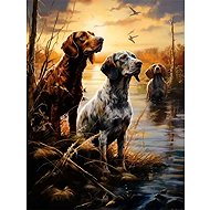 Norimpex Lovečtí psi v řece 40 × 30 cm - Diamond Painting