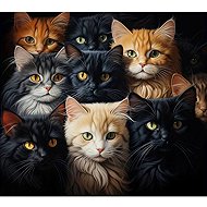 Norimpex Family Cat Portrait 40 × 30cm - Diamond Painting