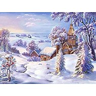 Norimpex Kostelík v zimě 40 × 30 cm - Diamond Painting