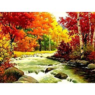 Norimpex Říčka v podzimním objetí 40 × 30 cm - Diamond Painting