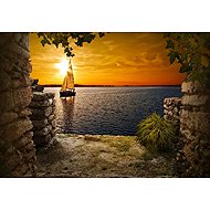Norimpex Sailboat at sunset 30 × 40 cm - Diamond Painting
