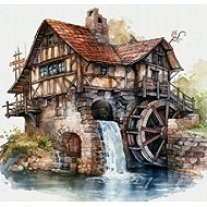 Norimpex Old Mill on the River 30 × 40 cm - Diamond Painting