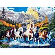 Norimpex Strakatí koně 30 × 40 cm - Diamond Painting