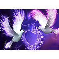 Norimpex Dove with heart 30 × 40 cm - Diamond Painting