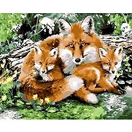 Norimpex Liščí rodinka 30 × 40 cm - Diamond Painting