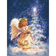 Norimpex Angel by the Christmas tree 30 × 40 cm - Diamond Painting