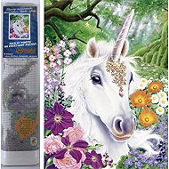 Norimpex Unicorn in flowers 30 × 40 cm - Diamond Painting