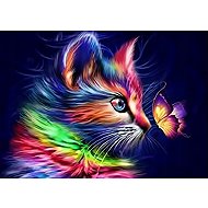 Norimpex Glow-in-the-dark cat 30 × 40 cm - Diamond Painting