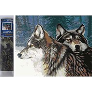 Norimpex Wolves in winter 30 × 40 cm - Diamond Painting