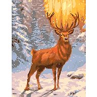 Norimpex Deer in a snowy forest 30 × 40 cm - Diamond Painting