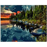 Norimpex Les u jezera 30 × 40 cm - Diamond Painting