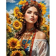 Norimpex Slovanka among sunflowers 30 × 40 cm - Diamond Painting