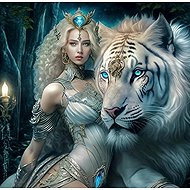 Norimpex Dívka s tygrem 30 × 40 cm - Diamond Painting