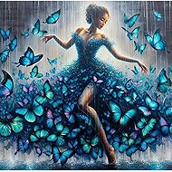 Norimpex Tanečnice s motýli 30 × 40 cm - Diamond Painting