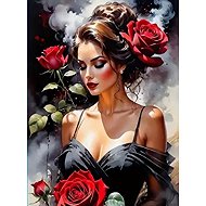 Norimpex Žena s růžemi 30 × 40 cm - Diamond Painting