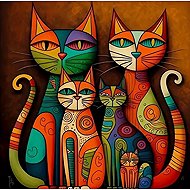 Norimpex Cats in modern art 30 × 40 cm - Diamond Painting