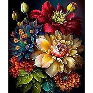 Norimpex Bouquet with peonies 30 × 40 cm - Diamond Painting