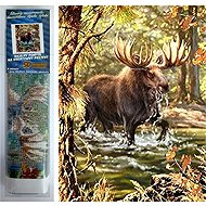 Norimpex Elk in the river 30 × 40 cm - Diamond Painting