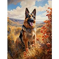 Norimpex German Shepherd in the mountains 30 × 40 cm - Diamond Painting