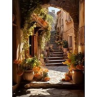 Norimpex Alley decorated with flowers 30 × 40 cm - Diamond Painting