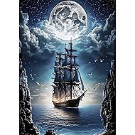 Norimpex Loď při úplňku 30 × 40 cm - Diamond Painting