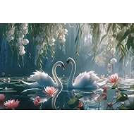 Norimpex Labutě 30 × 40 cm - Diamond Painting