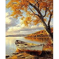 Norimpex Boat on the shore 30 × 40 cm - Diamond Painting