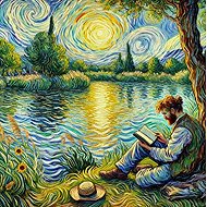 Norimpex Muž u jezera 30 × 40 cm - Diamond Painting
