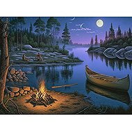 Norimpex Kempování u jezera 30 × 40 cm - Diamond Painting